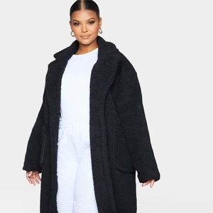 Black Maxi Borg Coat